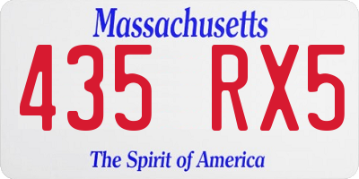 MA license plate 435RX5