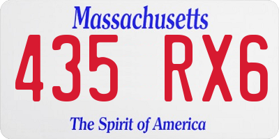 MA license plate 435RX6