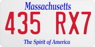 MA license plate 435RX7