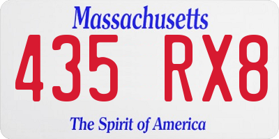 MA license plate 435RX8