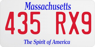 MA license plate 435RX9