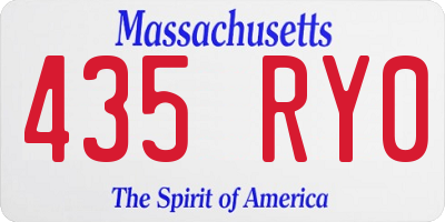 MA license plate 435RY0