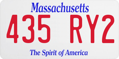 MA license plate 435RY2