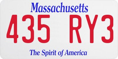 MA license plate 435RY3