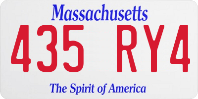 MA license plate 435RY4