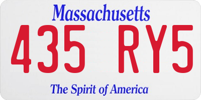 MA license plate 435RY5