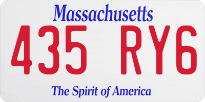 MA license plate 435RY6