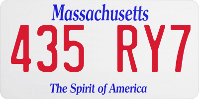 MA license plate 435RY7