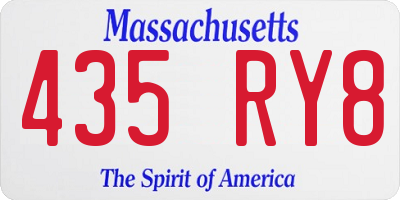 MA license plate 435RY8