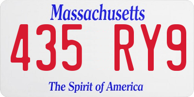 MA license plate 435RY9