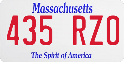 MA license plate 435RZ0