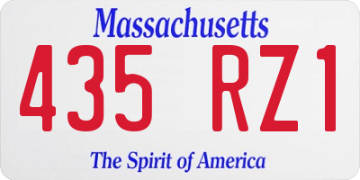 MA license plate 435RZ1