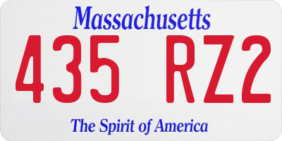 MA license plate 435RZ2