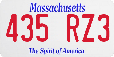 MA license plate 435RZ3