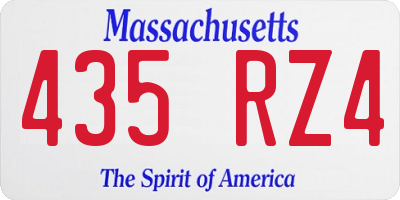 MA license plate 435RZ4