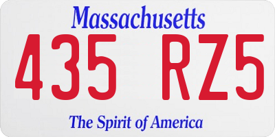 MA license plate 435RZ5