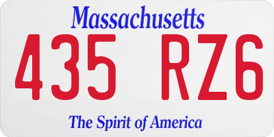 MA license plate 435RZ6