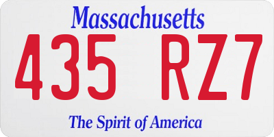 MA license plate 435RZ7