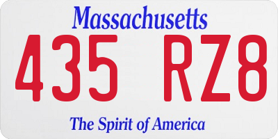 MA license plate 435RZ8