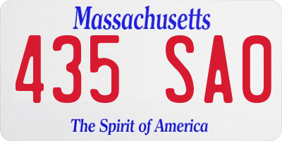 MA license plate 435SA0