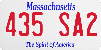 MA license plate 435SA2