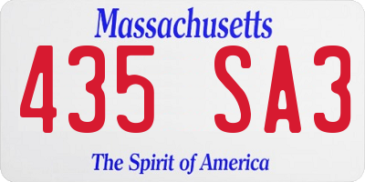 MA license plate 435SA3