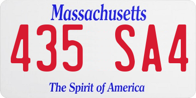 MA license plate 435SA4