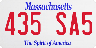 MA license plate 435SA5