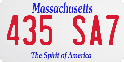 MA license plate 435SA7