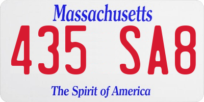 MA license plate 435SA8