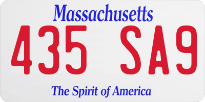 MA license plate 435SA9