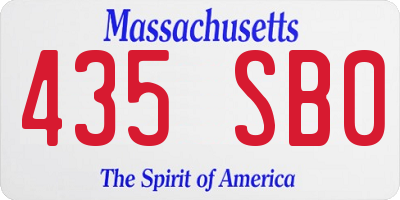 MA license plate 435SB0