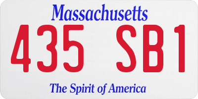 MA license plate 435SB1