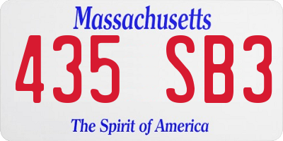MA license plate 435SB3