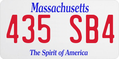 MA license plate 435SB4