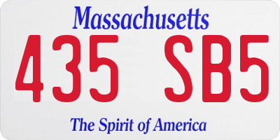 MA license plate 435SB5