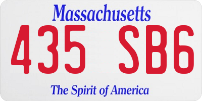 MA license plate 435SB6