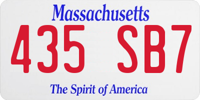 MA license plate 435SB7