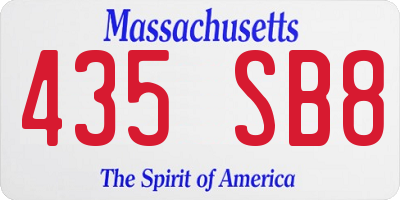 MA license plate 435SB8