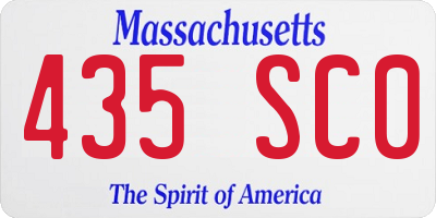MA license plate 435SC0