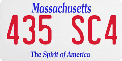 MA license plate 435SC4