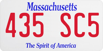 MA license plate 435SC5