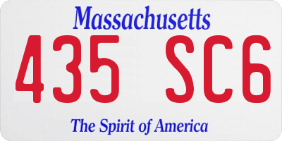 MA license plate 435SC6