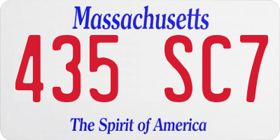 MA license plate 435SC7