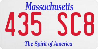 MA license plate 435SC8