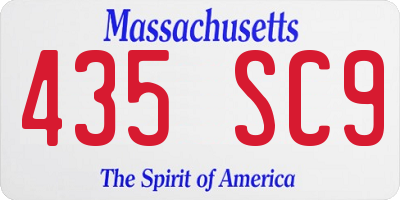 MA license plate 435SC9