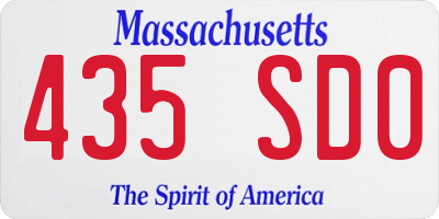 MA license plate 435SD0