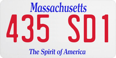 MA license plate 435SD1