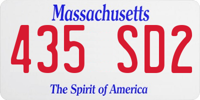 MA license plate 435SD2