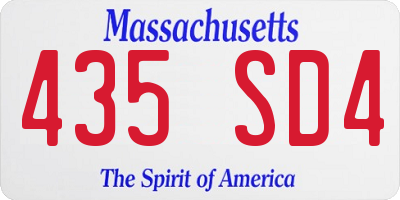 MA license plate 435SD4